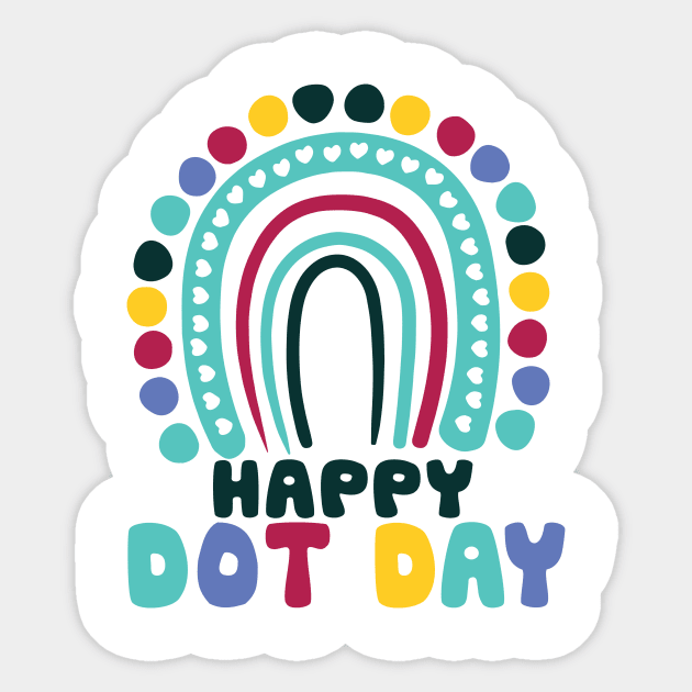 Happy Dot Day Colorful Rainbow Polka Dot Boys Kids Toddlers Sticker by JennyArtist